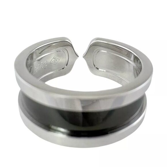CARTIER Ring US 8 5/8 EU58 K18 2C Black lacquer 2003 limited edition used - Picture 3 of 8